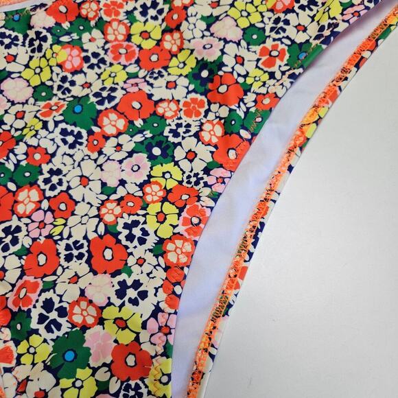 NWOT Beachsissi Retro Floral Bikini Bottoms XL Orange‎ Blue Pink NEW - Picture 2 of 5